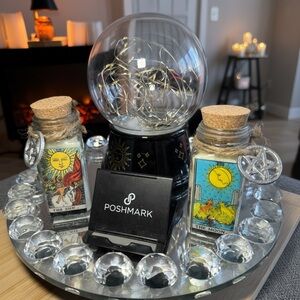 NIB Set of 2 Tarot Card Scented Smudge Candle w/ Herbs & Stones